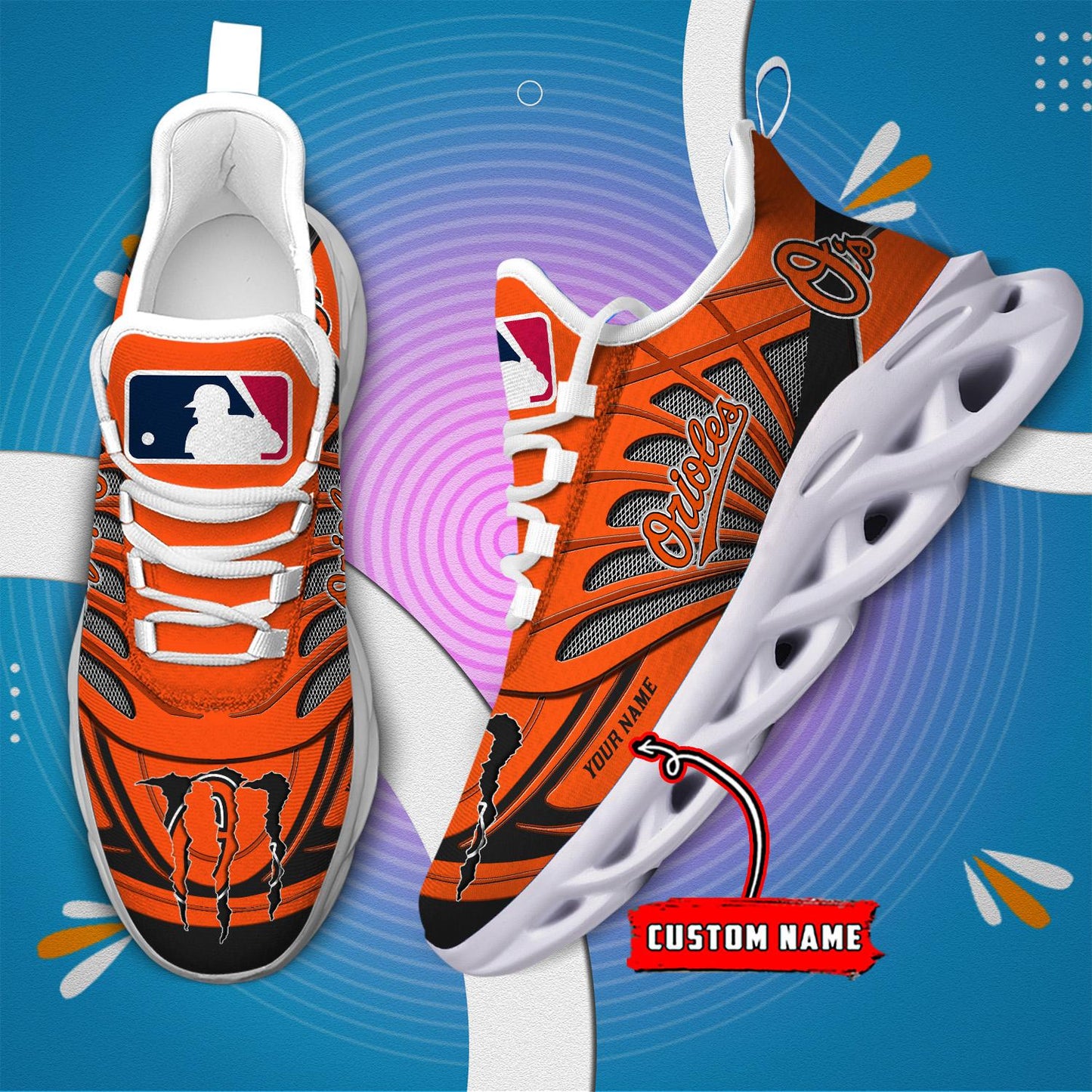 Ideafootwear Baltimore Orioles Max Soul Shoes Sneakers For Men And Women