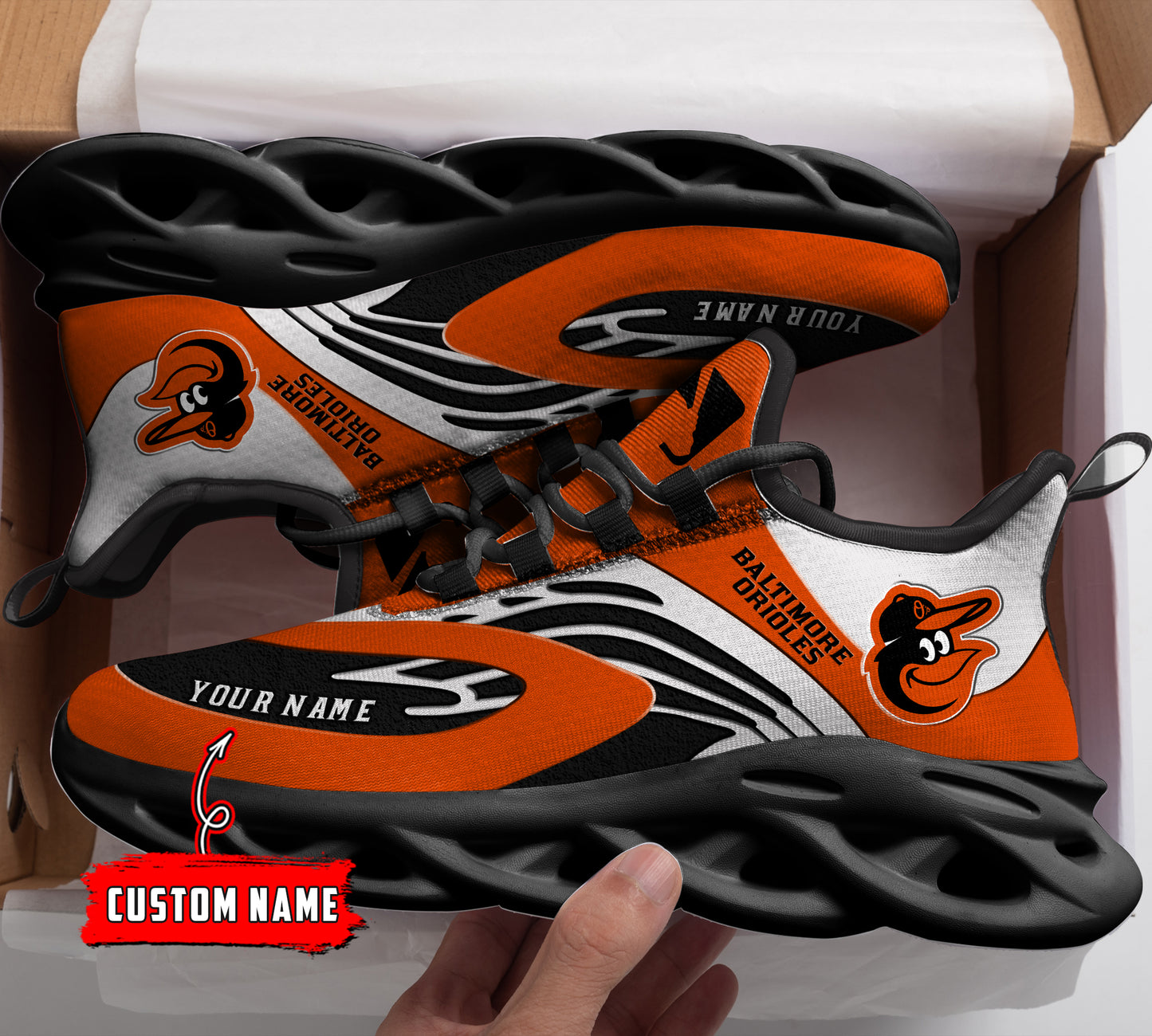 Ideafootwear Baltimore Orioles MLB Max Soul Shoes Sneakers For Men And Women