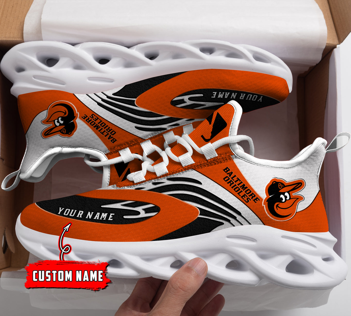 Ideafootwear Baltimore Orioles MLB Max Soul Shoes Sneakers For Men And Women