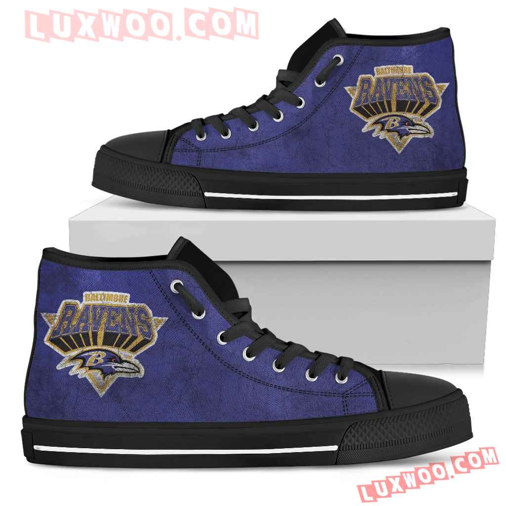 Ideafootwear Baltimore Ravens High Top Canvas Sneakers Shoes For Men And Women