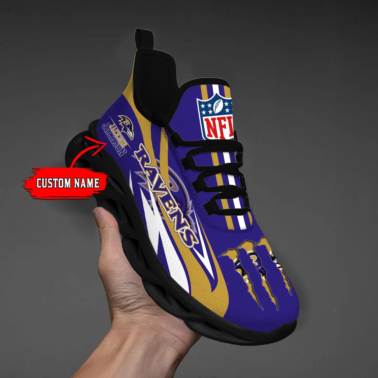 Ideafootwear Baltimore Ravens Max Soul Shoes Sneakers For Men And Women