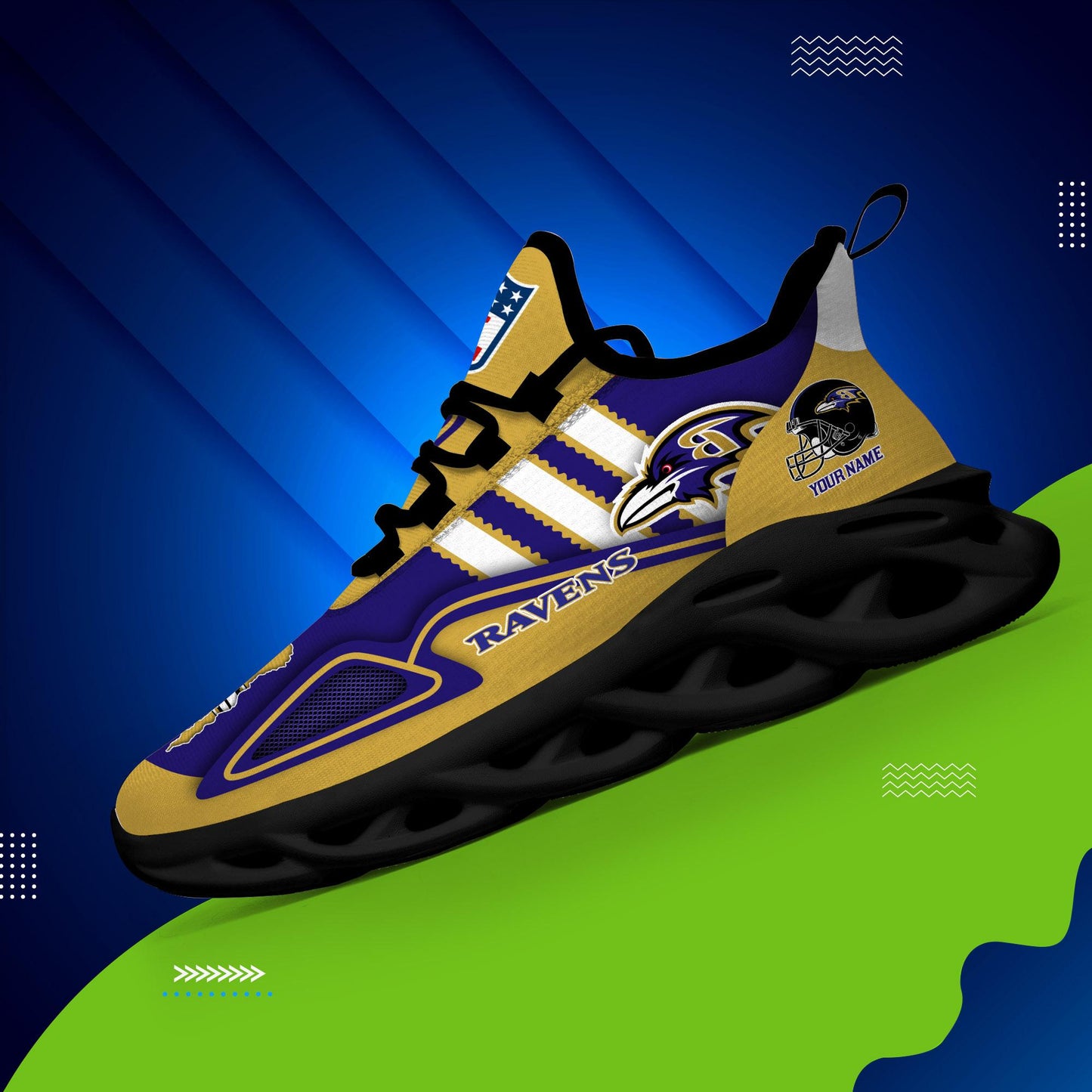 Ideafootwear Baltimore Ravens Max Soul Shoes Sneakers For Men And Women