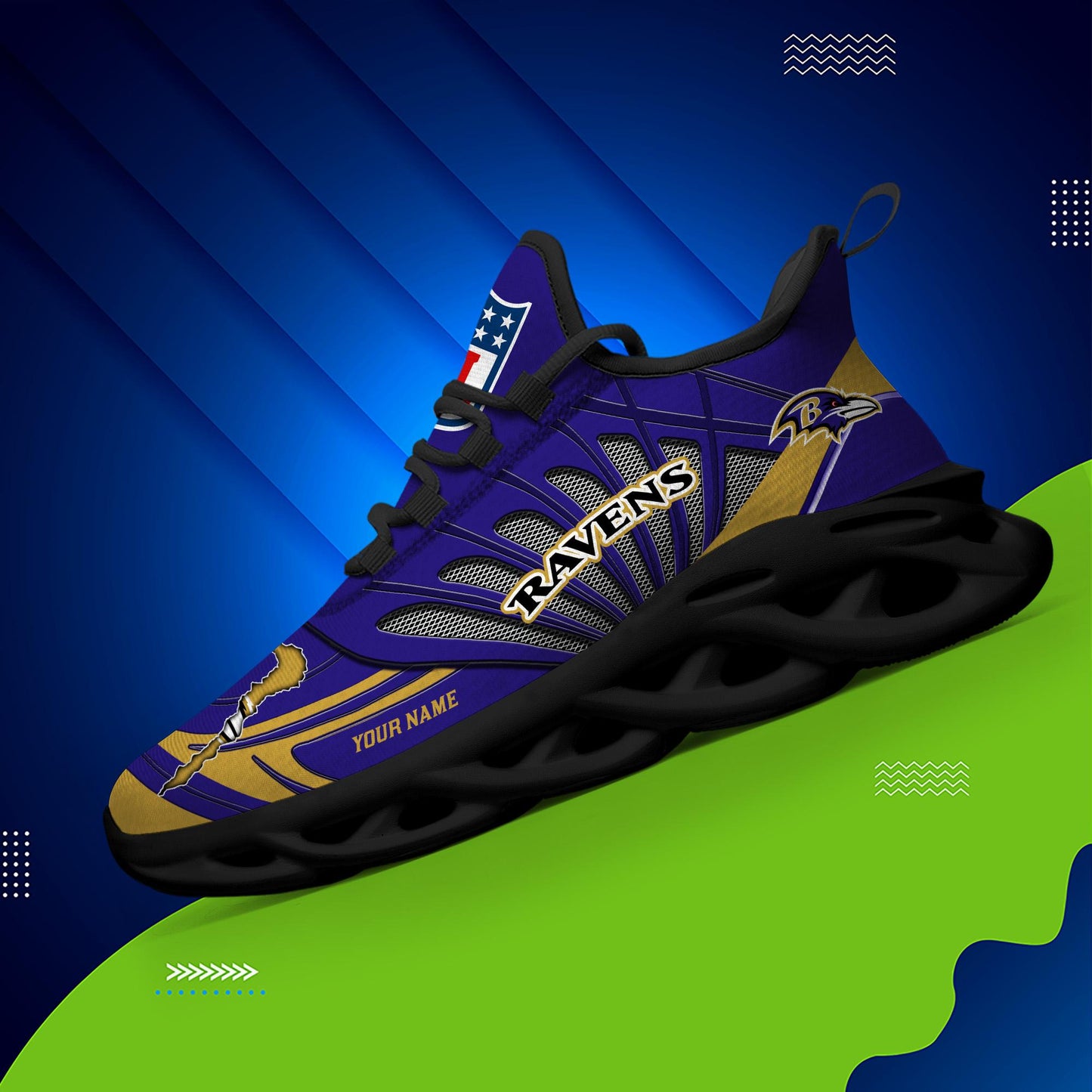 Ideafootwear Baltimore Ravens Max Soul Shoes Sneakers For Men And Women