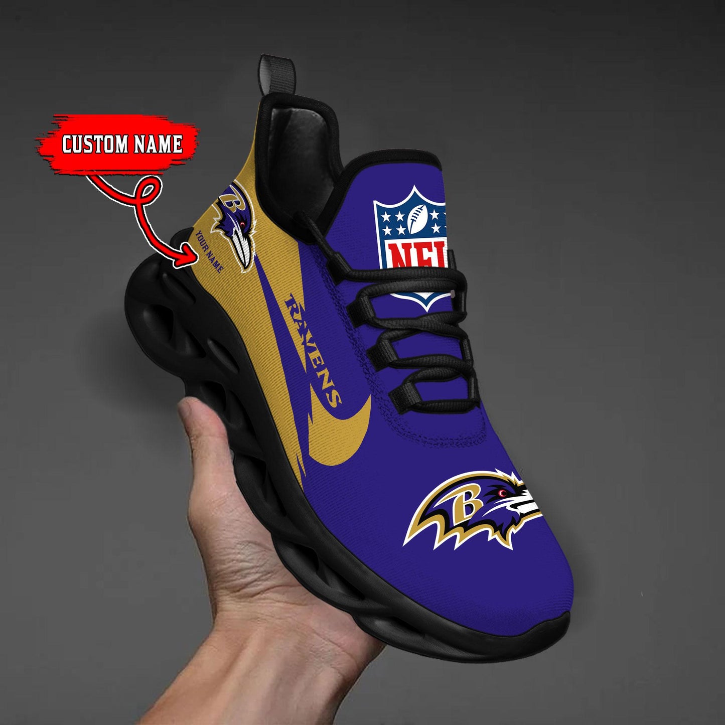 Ideafootwear Baltimore Ravens Max Soul Shoes Sneakers For Men And Women