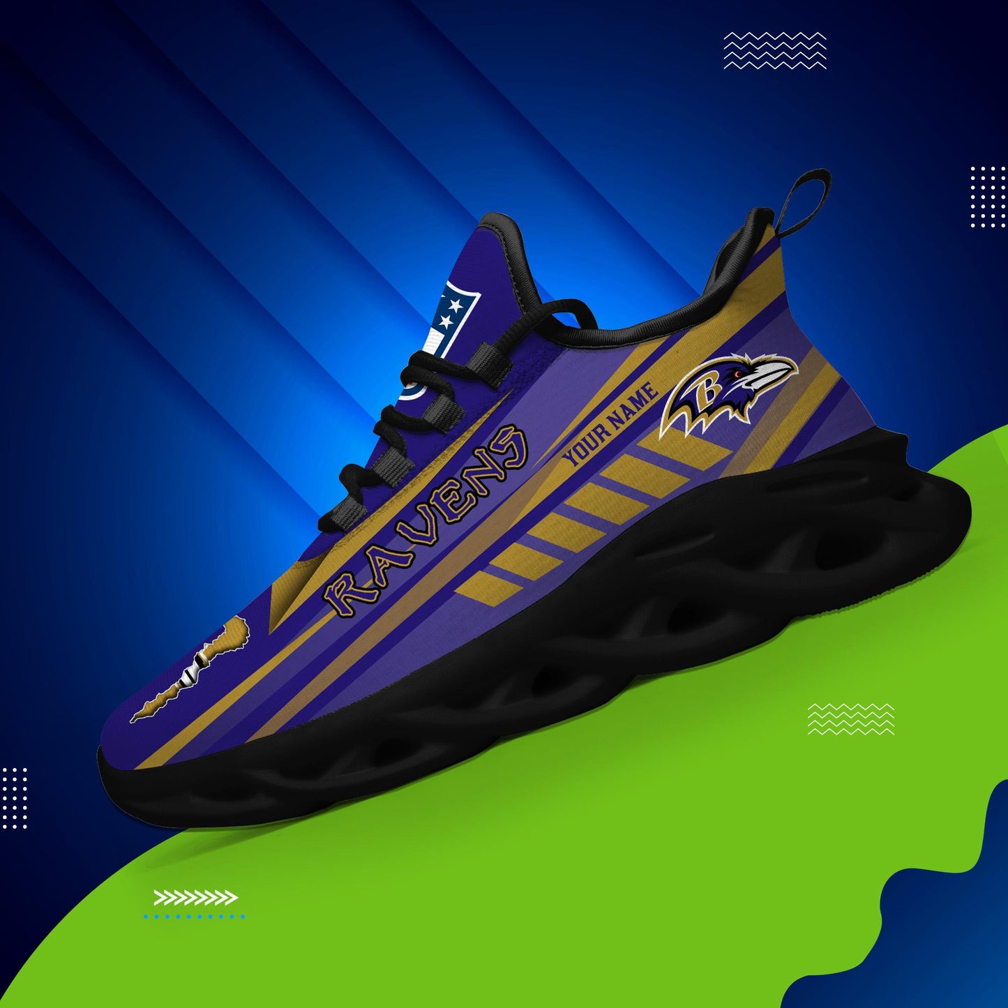 Ideafootwear Baltimore Ravens Max Soul Shoes Sneakers For Men And Women