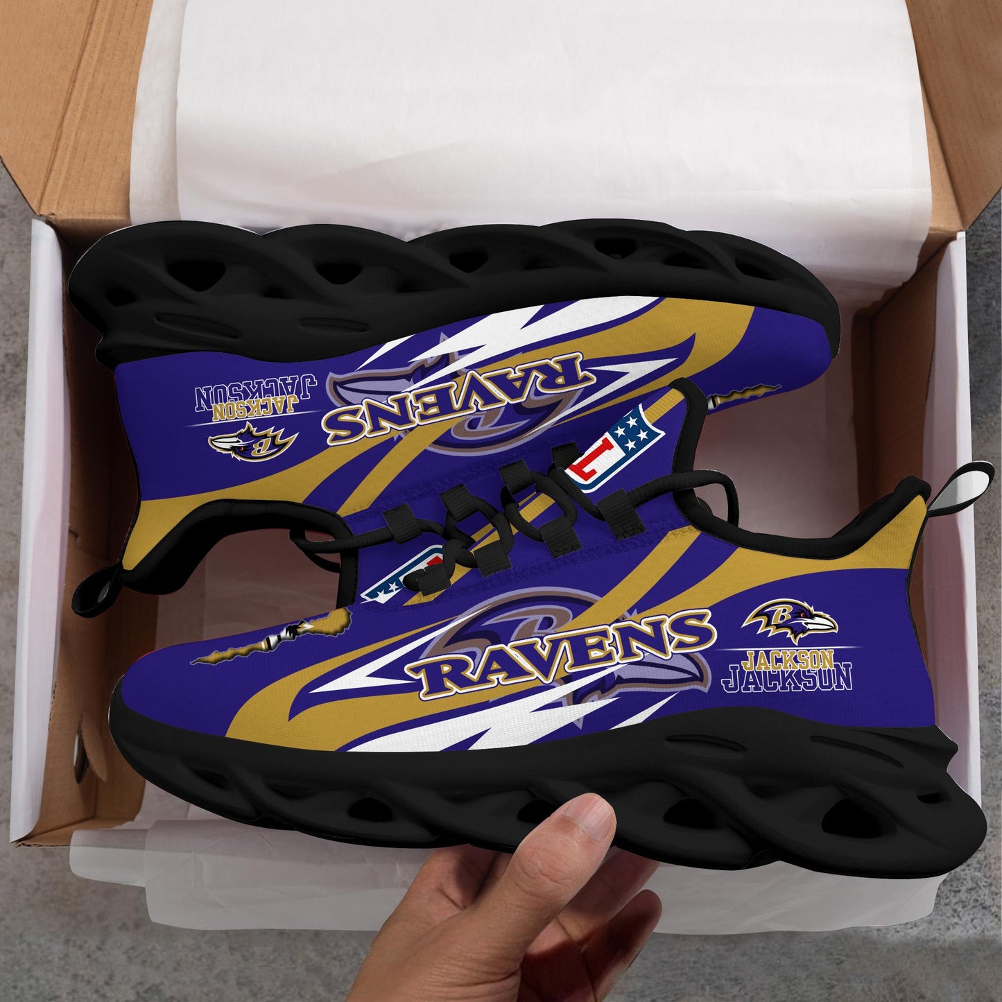 Ideafootwear Baltimore Ravens Max Soul Shoes Sneakers For Men And Women