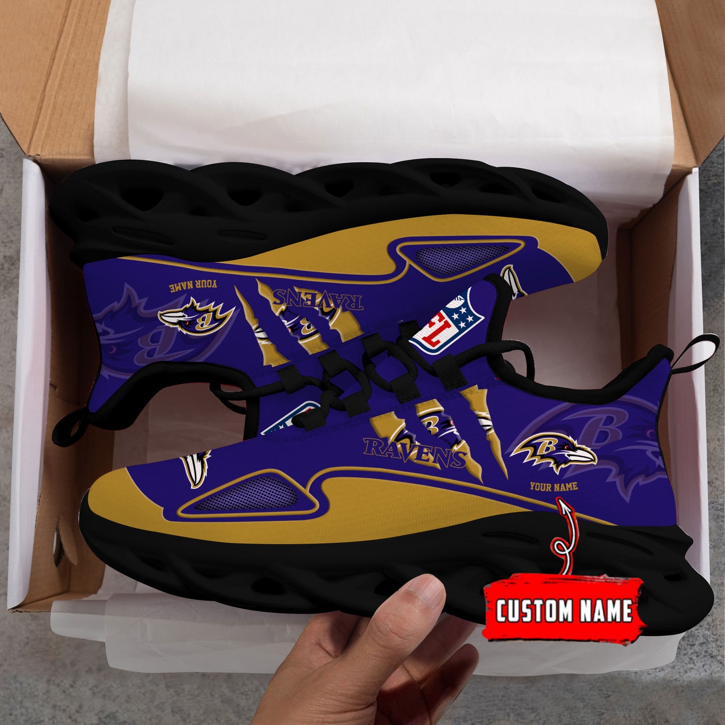 Ideafootwear Baltimore Ravens Max Soul Shoes Sneakers For Men And Women