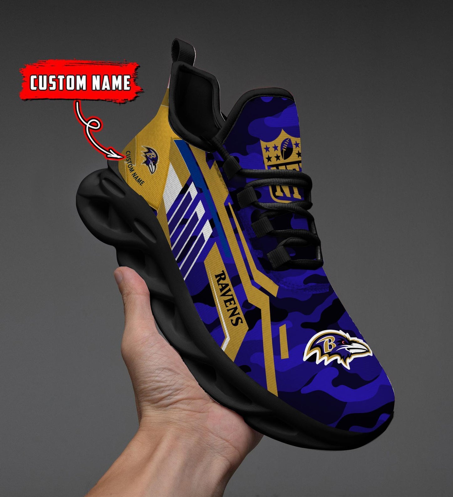 Ideafootwear Baltimore Ravens Max Soul Shoes Sneakers For Men And Women