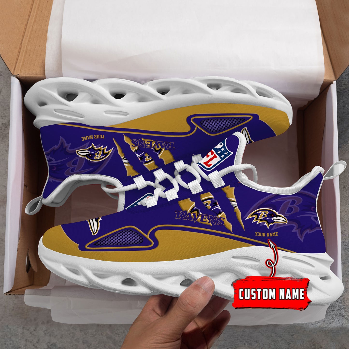 Ideafootwear Baltimore Ravens Max Soul Shoes Sneakers For Men And Women