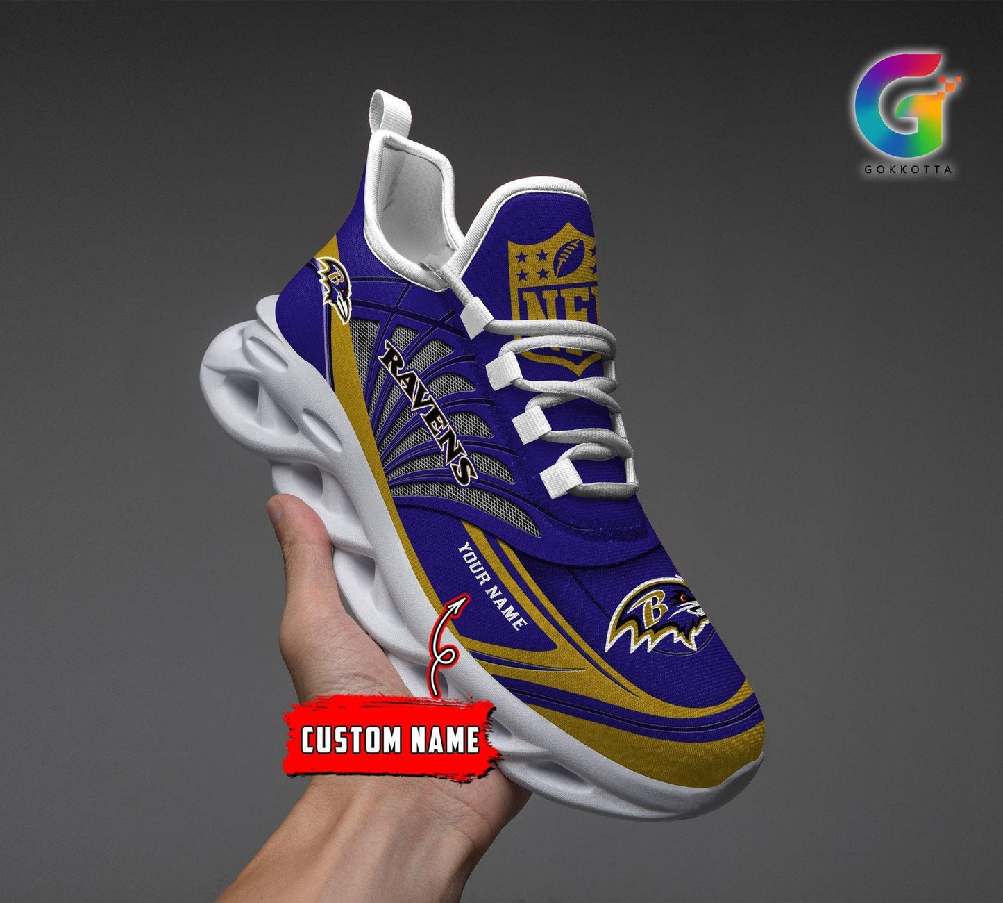 Ideafootwear Baltimore Ravens Max Soul Shoes Sneakers For Men And Women