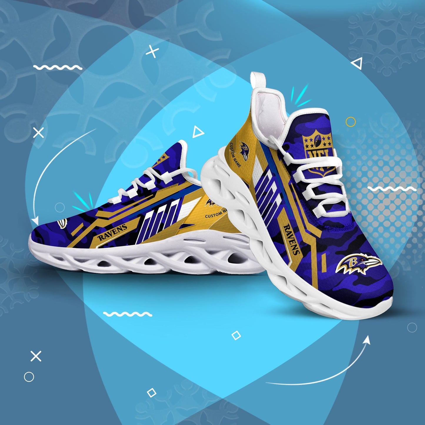 Ideafootwear Baltimore Ravens Max Soul Shoes Sneakers For Men And Women