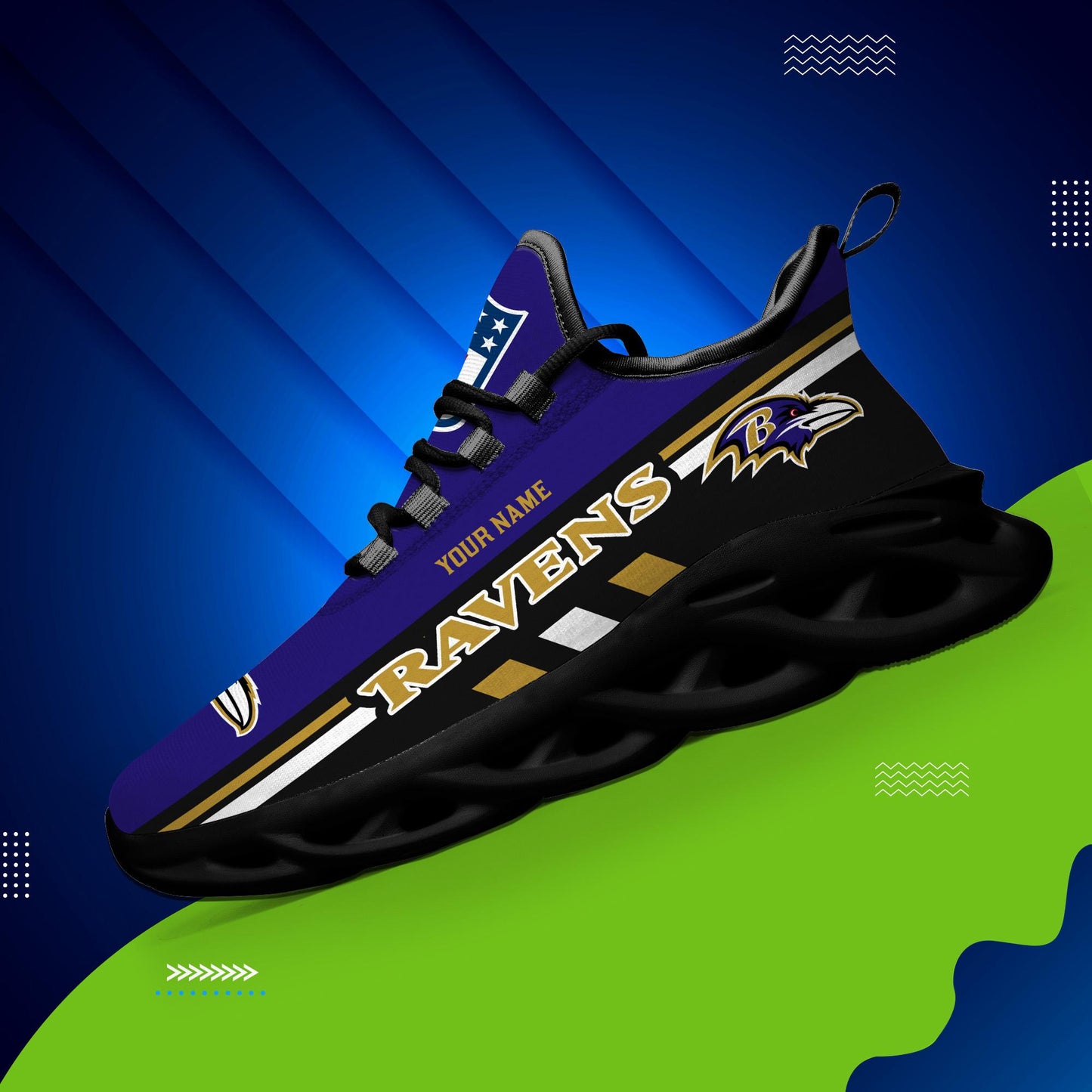 Ideafootwear Baltimore Ravens Max Soul Shoes Sneakers For Men And Women