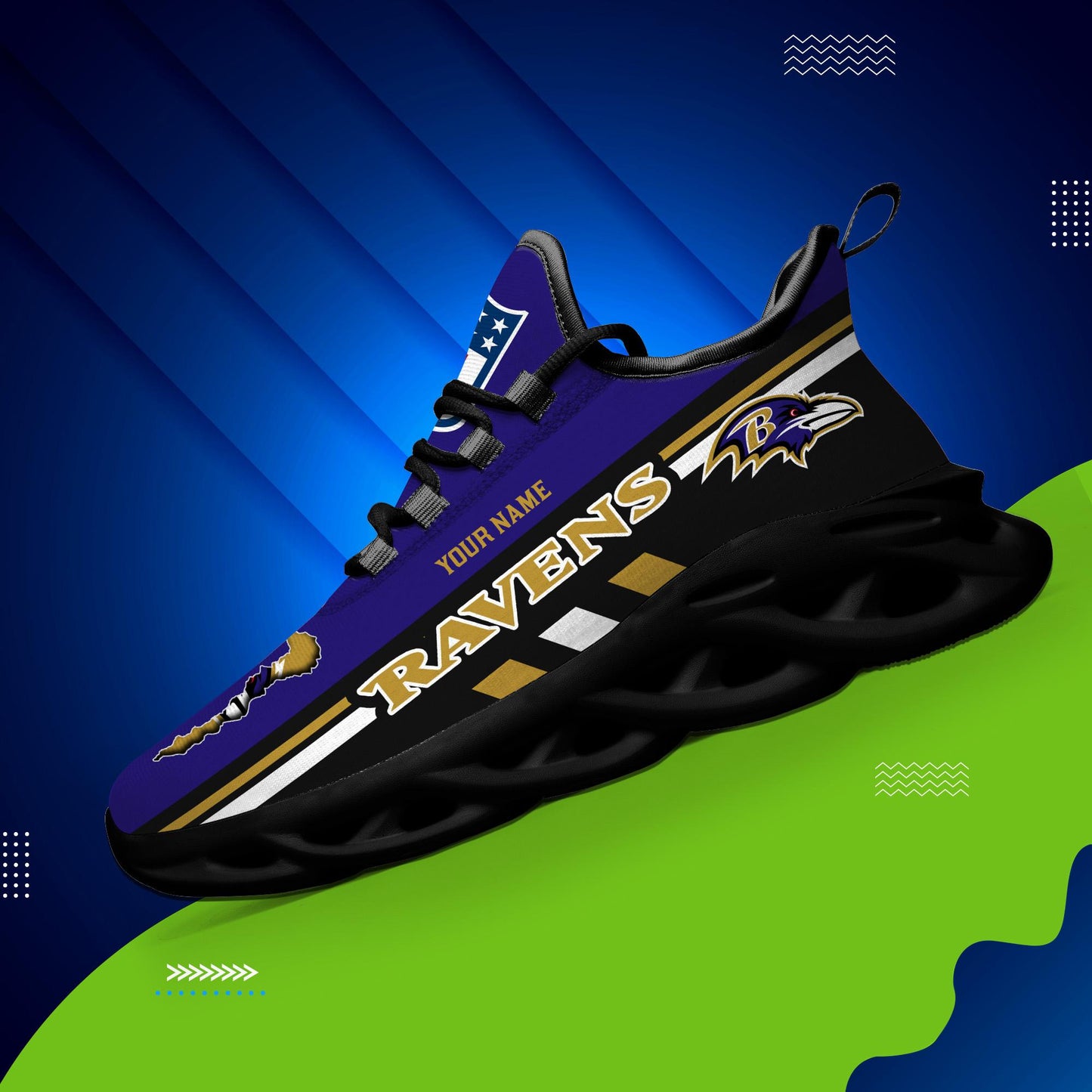 Ideafootwear Baltimore Ravens Max Soul Shoes Sneakers For Men And Women