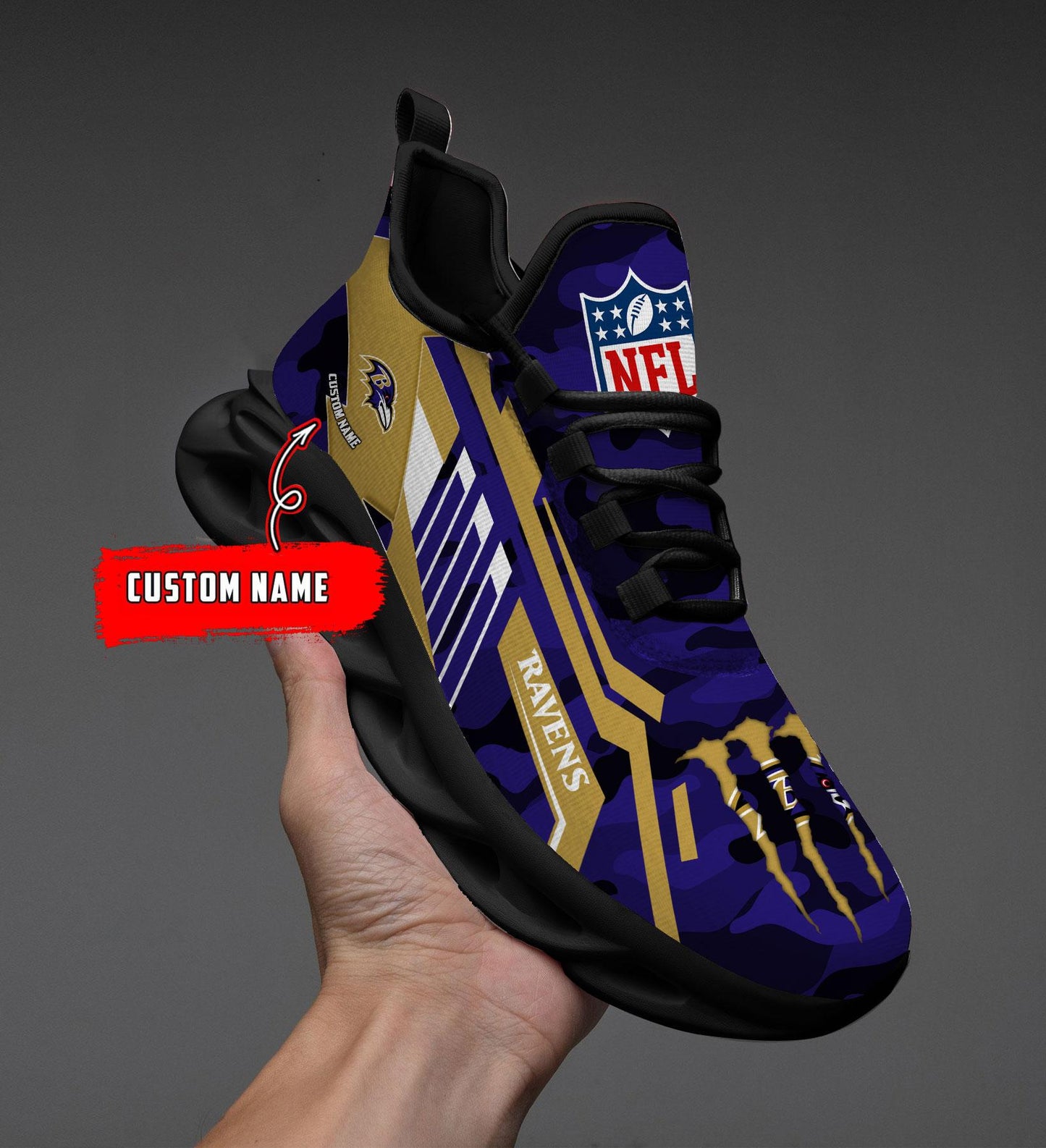 Ideafootwear Baltimore Ravens Max Soul Shoes Sneakers For Men And Women