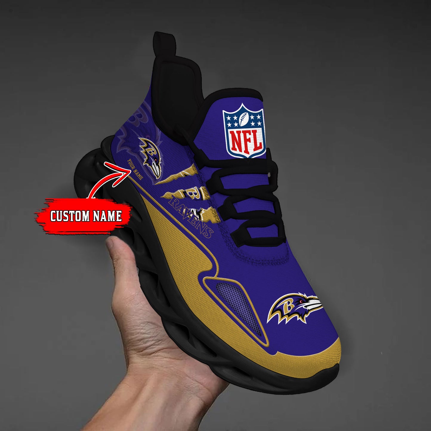 Ideafootwear Baltimore Ravens Max Soul Shoes Sneakers For Men And Women