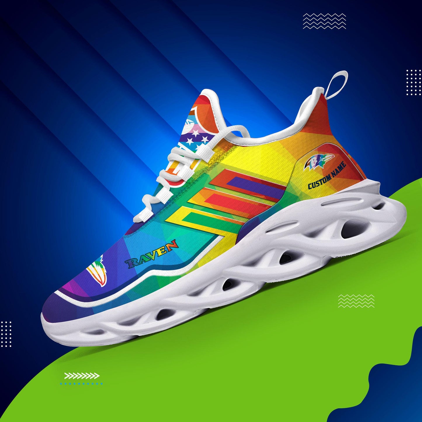 Ideafootwear Baltimore Ravens Max Soul Shoes Sneakers For Men And Women