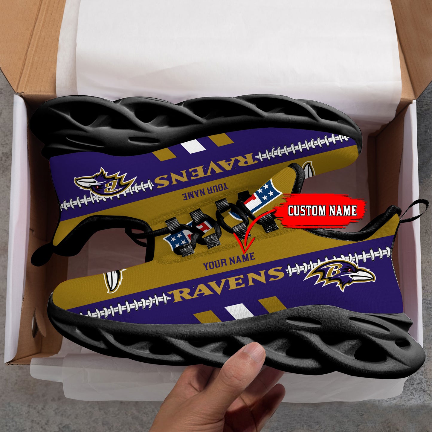 Ideafootwear Baltimore Ravens Max Soul Shoes Sneakers For Men And Women
