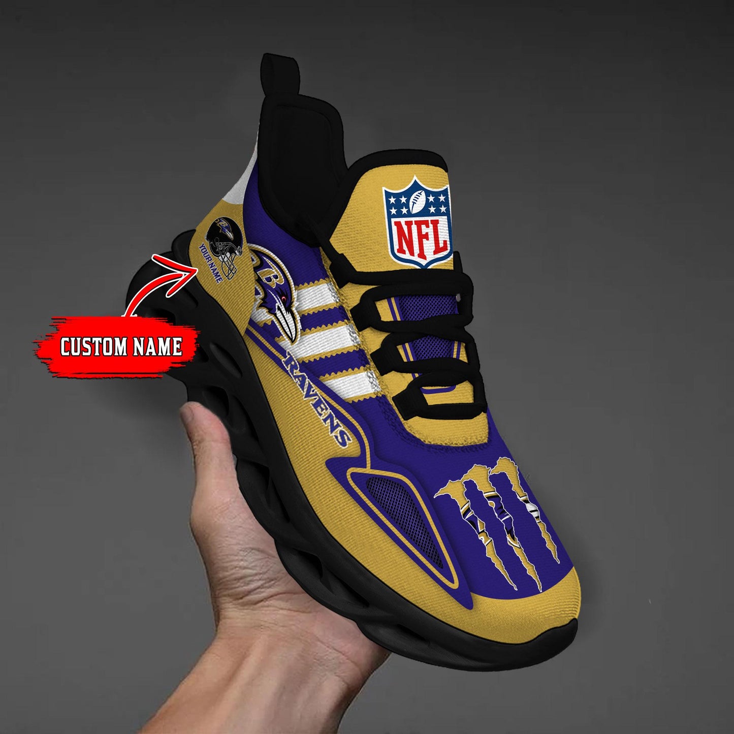 Ideafootwear Baltimore Ravens Max Soul Shoes Sneakers For Men And Women