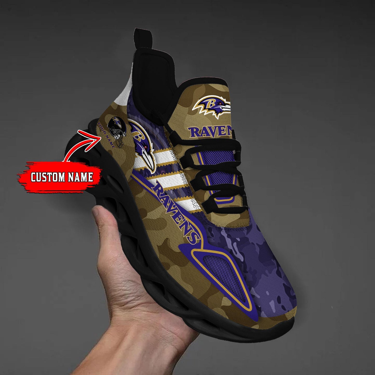 Ideafootwear Baltimore Ravens Max Soul Shoes Sneakers For Men And Women
