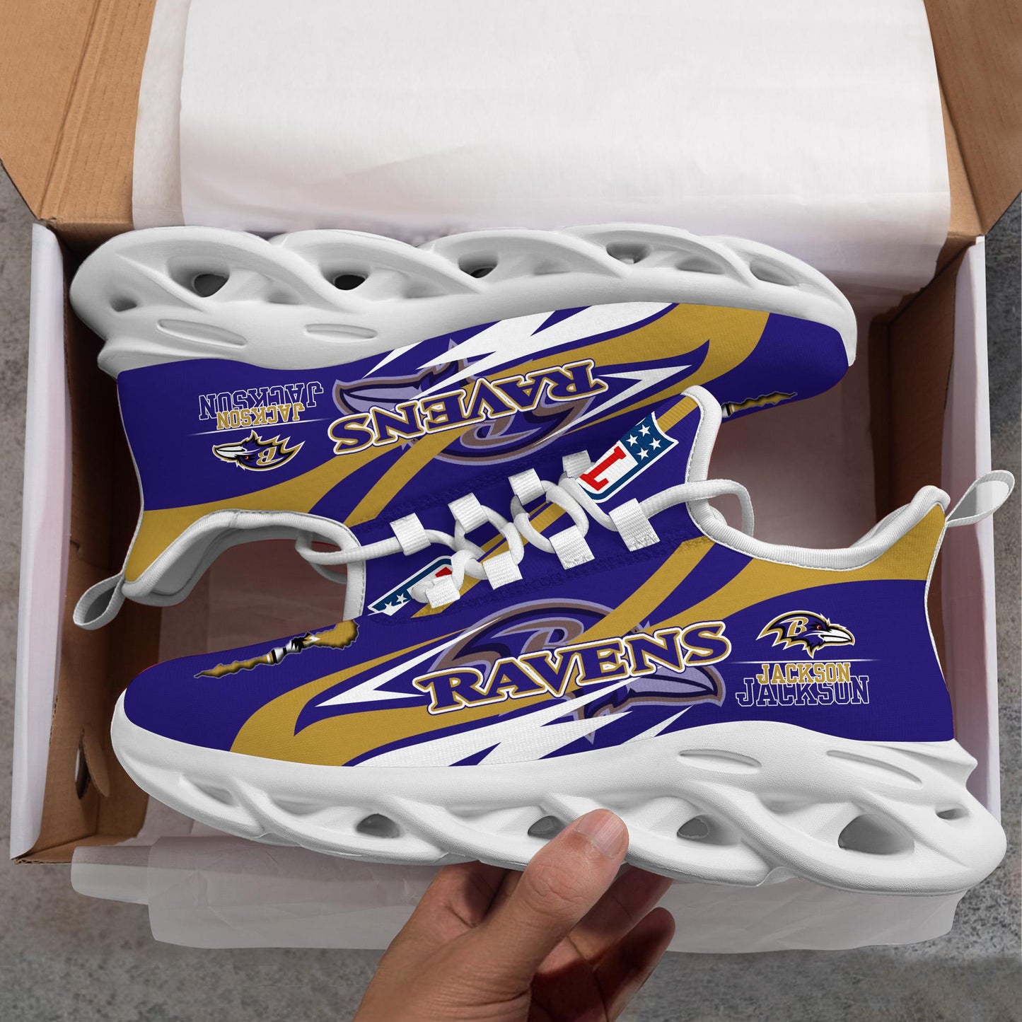 Ideafootwear Baltimore Ravens Max Soul Shoes Sneakers For Men And Women