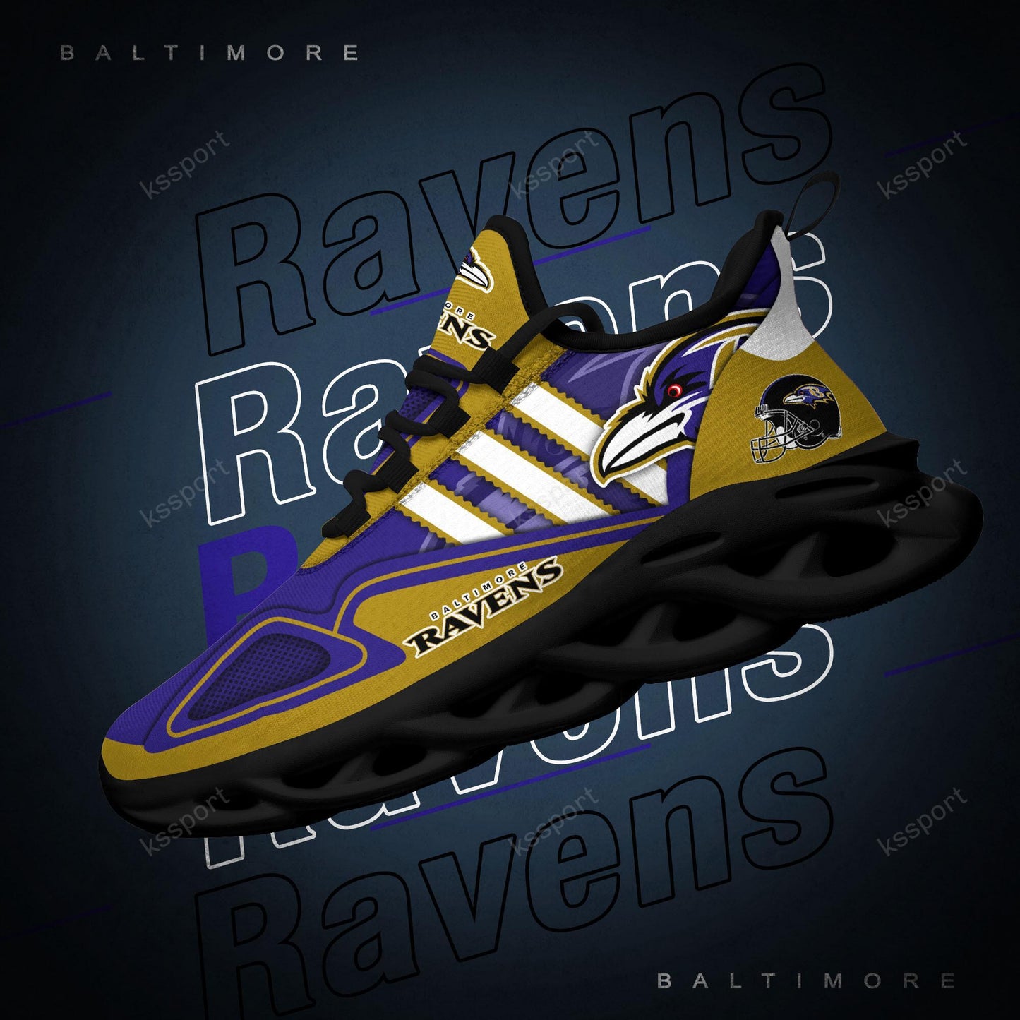 Ideafootwear Baltimore Ravens Max Soul Shoes Sneakers For Men And Women