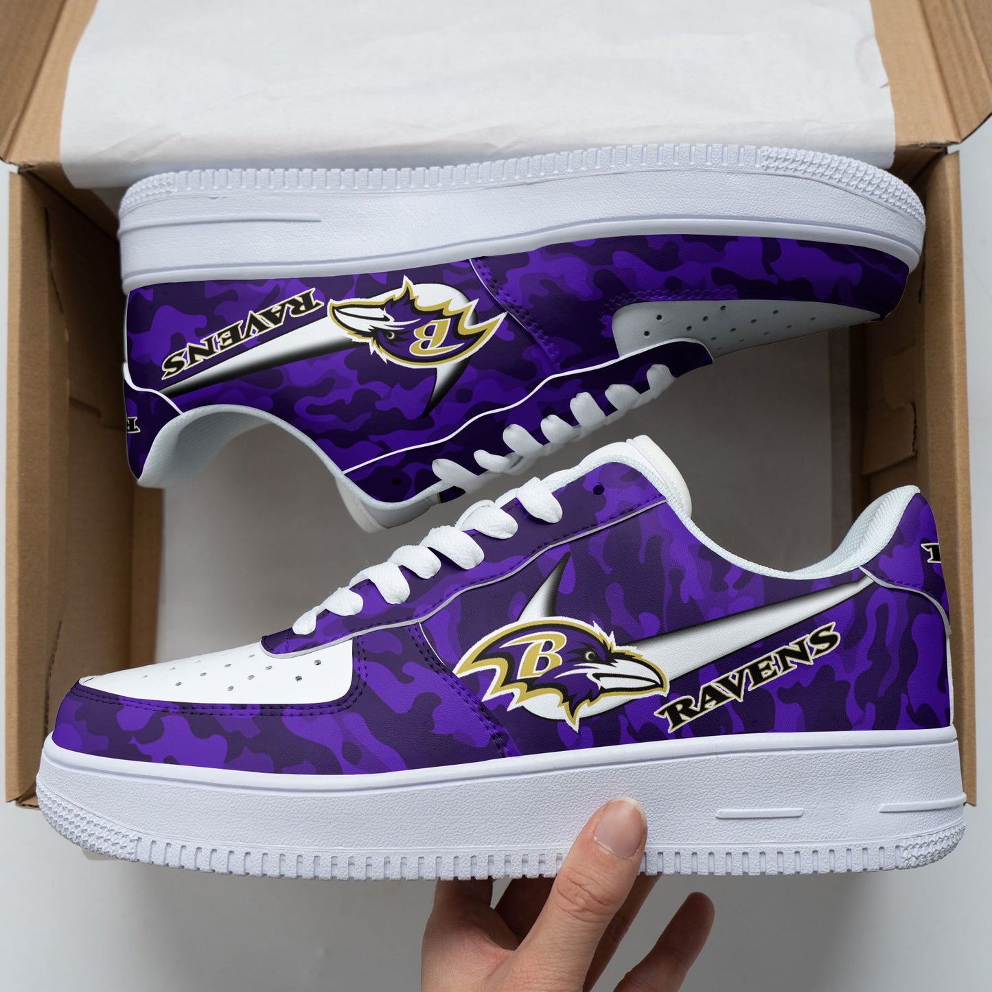 Ideafootwear Baltimore Ravens NFL Air Low-Top Sneakers Shoes For Men And Women