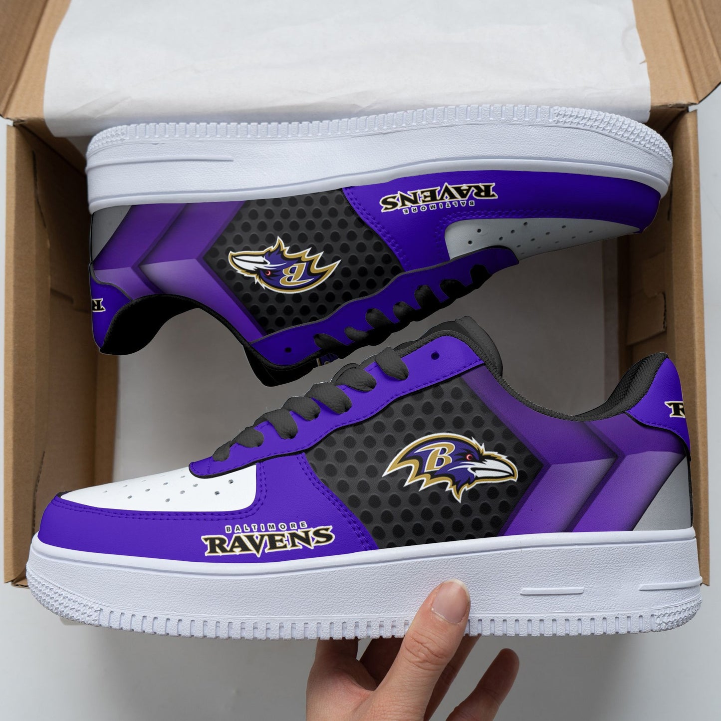 Ideafootwear Baltimore Ravens NFL Air Low-Top Sneakers Shoes For Men And Women