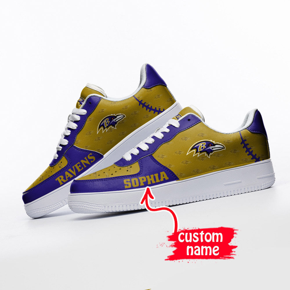 Ideafootwear Baltimore Ravens NFL Air Low-Top Sneakers Shoes For Men And Women