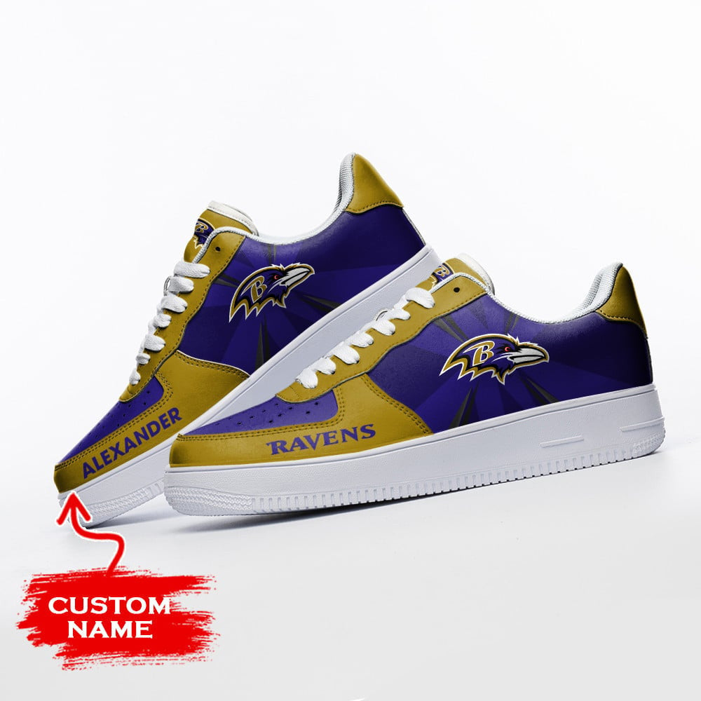Ideafootwear Baltimore Ravens NFL Air Low-Top Sneakers Shoes For Men And Women