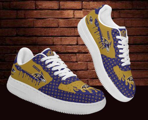 Ideafootwear Baltimore Ravens NFL Air Low-Top Sneakers Shoes For Men And Women