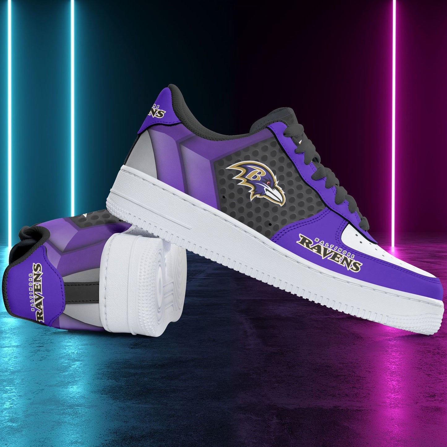 Ideafootwear Baltimore Ravens NFL Air Low-Top Sneakers Shoes For Men And Women