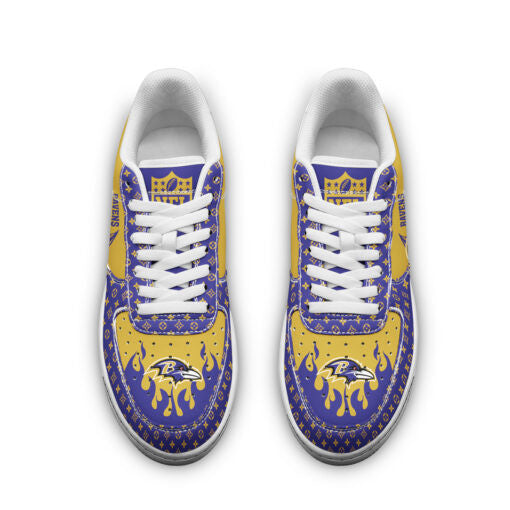 Ideafootwear Baltimore Ravens NFL Air Low-Top Sneakers Shoes For Men And Women