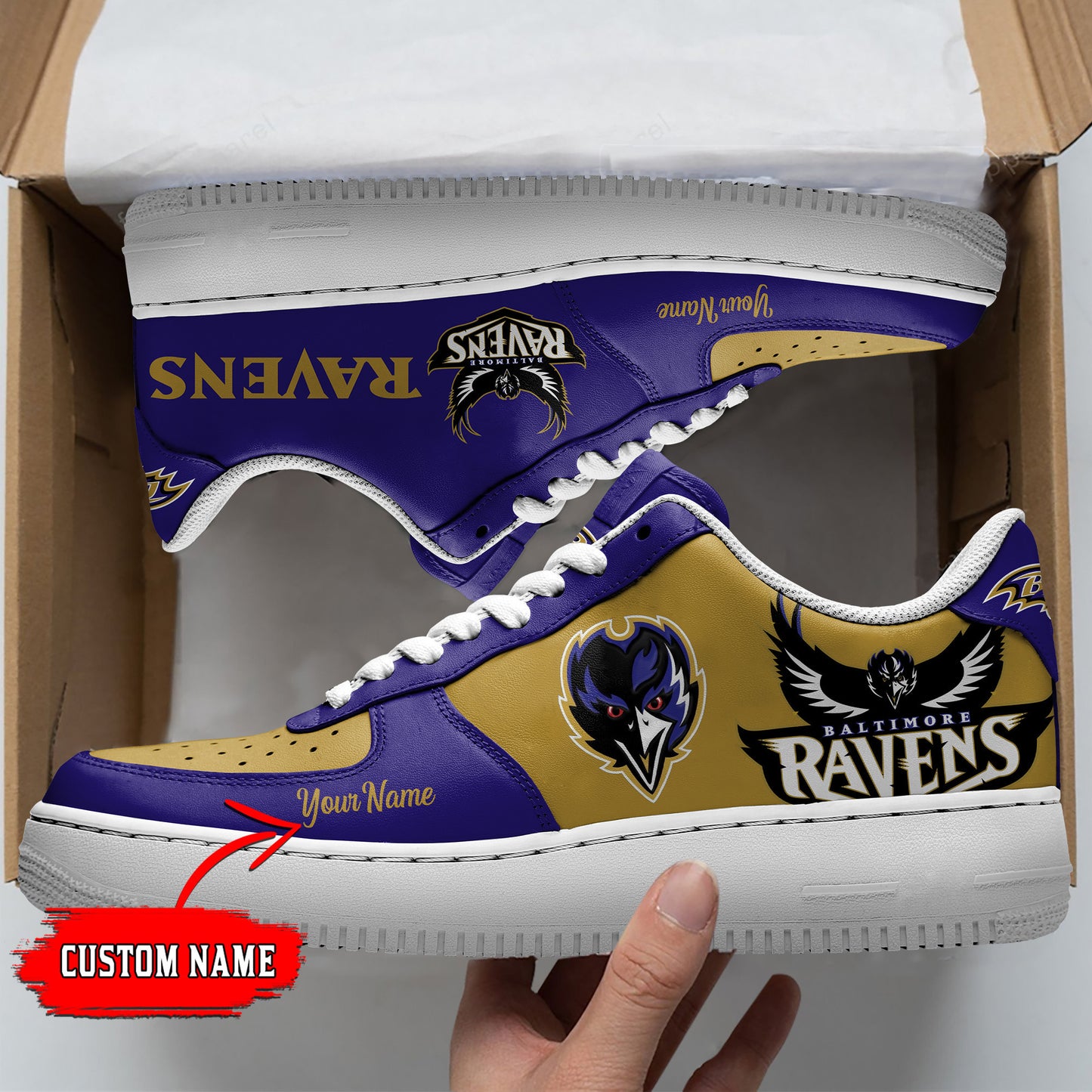 Ideafootwear Baltimore Ravens NFL Air Low-Top Sneakers Shoes For Men And Women