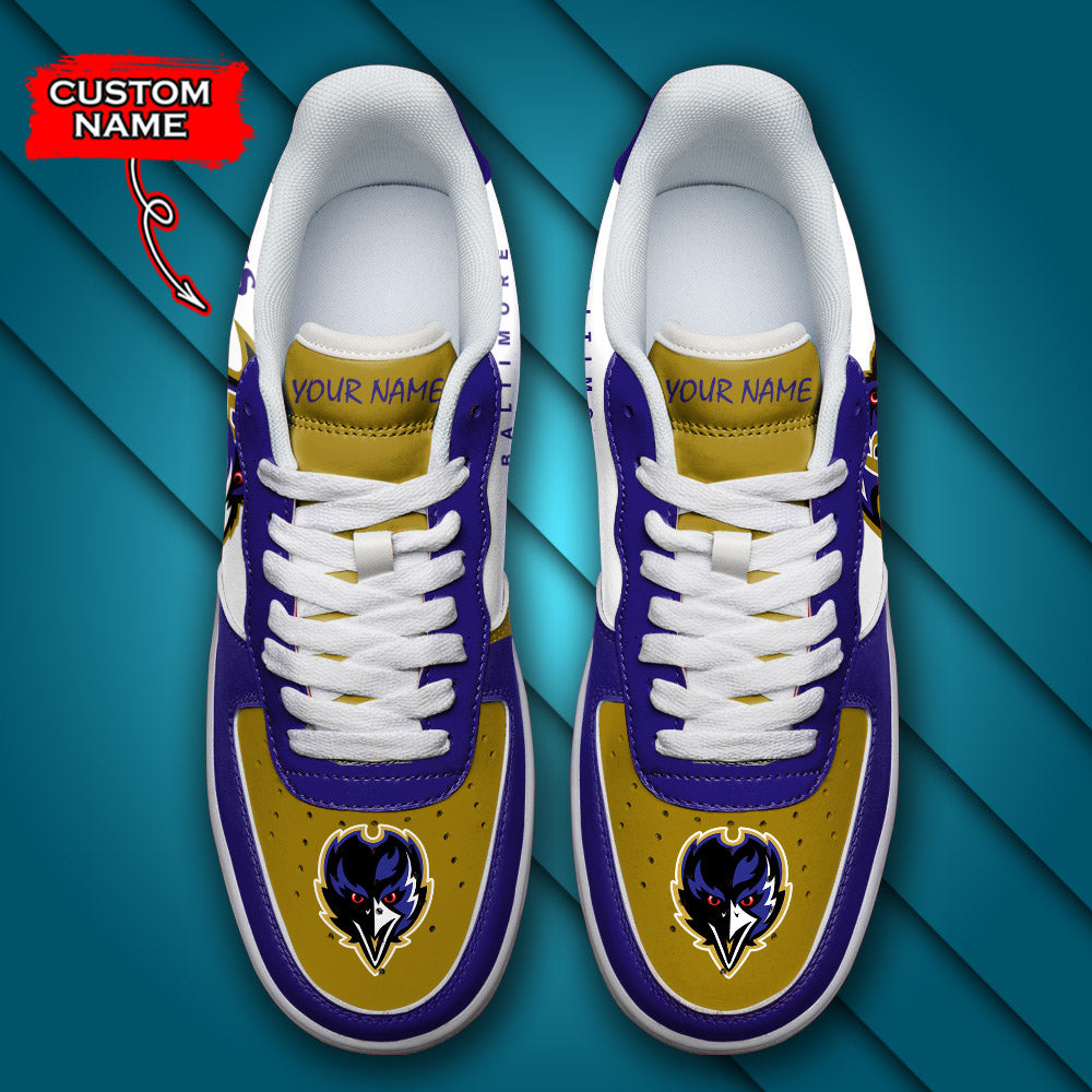 Ideafootwear Baltimore Ravens NFL Air Low-Top Sneakers Shoes For Men And Women