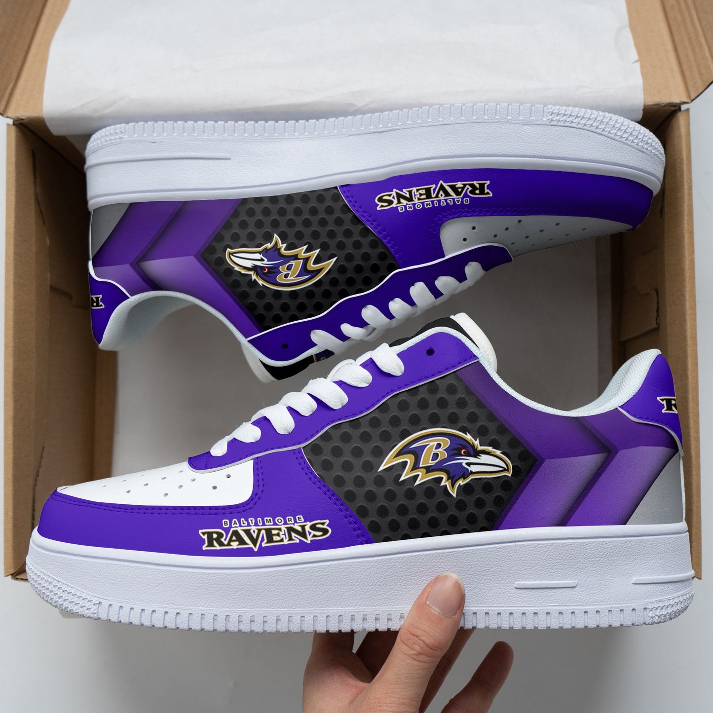 Ideafootwear Baltimore Ravens NFL Air Low-Top Sneakers Shoes For Men And Women