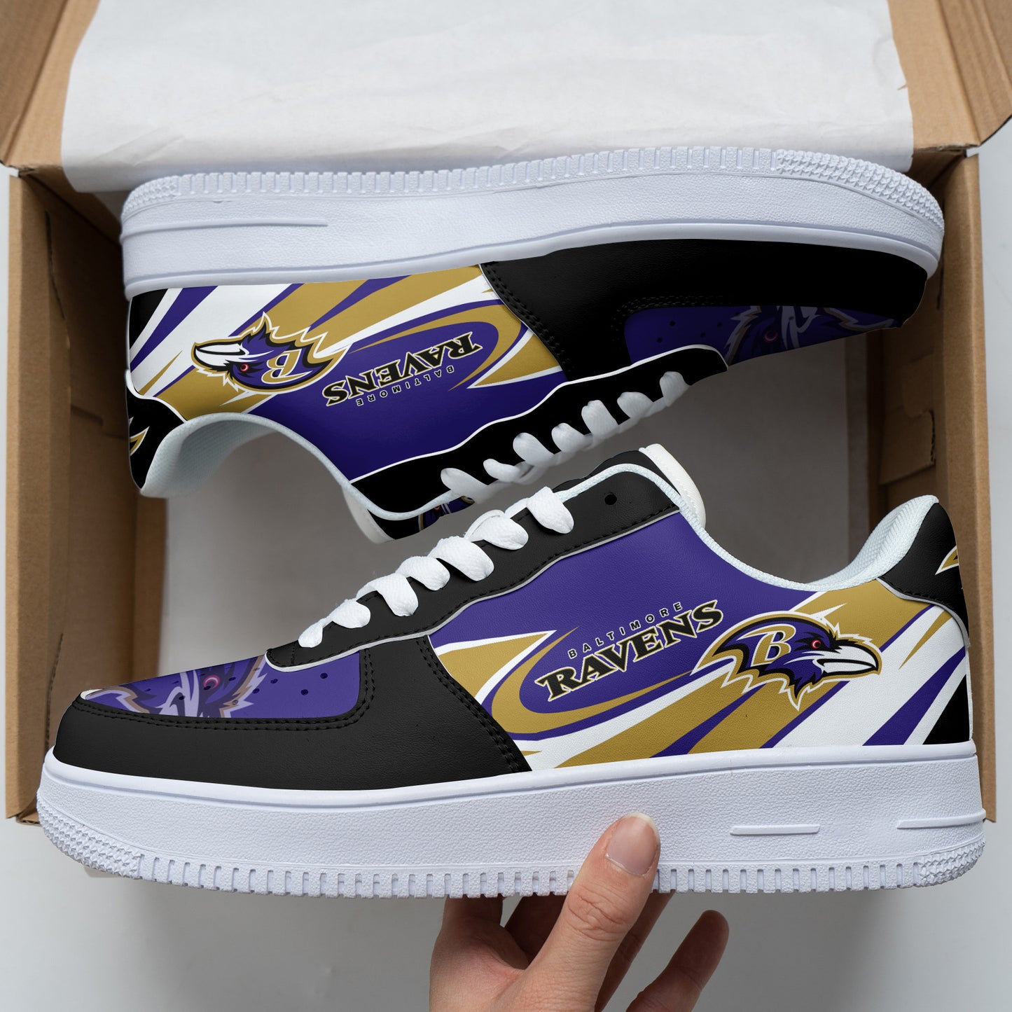 Ideafootwear Baltimore Ravens NFL Air Low-Top Sneakers Shoes For Men And Women