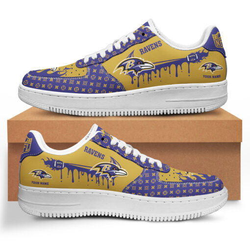 Ideafootwear Baltimore Ravens NFL Air Low-Top Sneakers Shoes For Men And Women