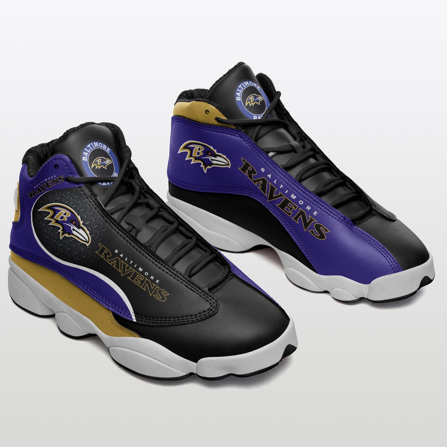 Ideafootwear Baltimore Ravens NFL AJ13 Sneakers Shoes For Men And Women