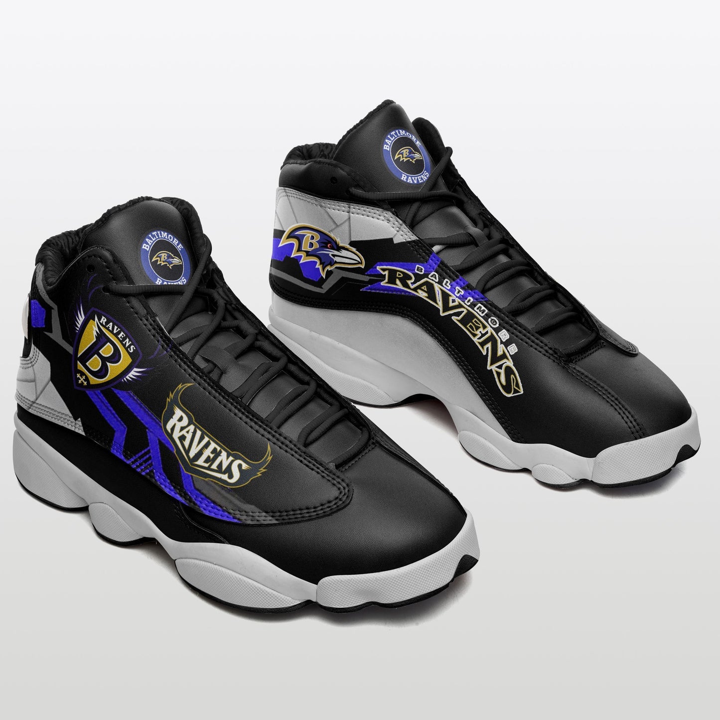 Ideafootwear Baltimore Ravens NFL AJ13 Sneakers Shoes For Men And Women