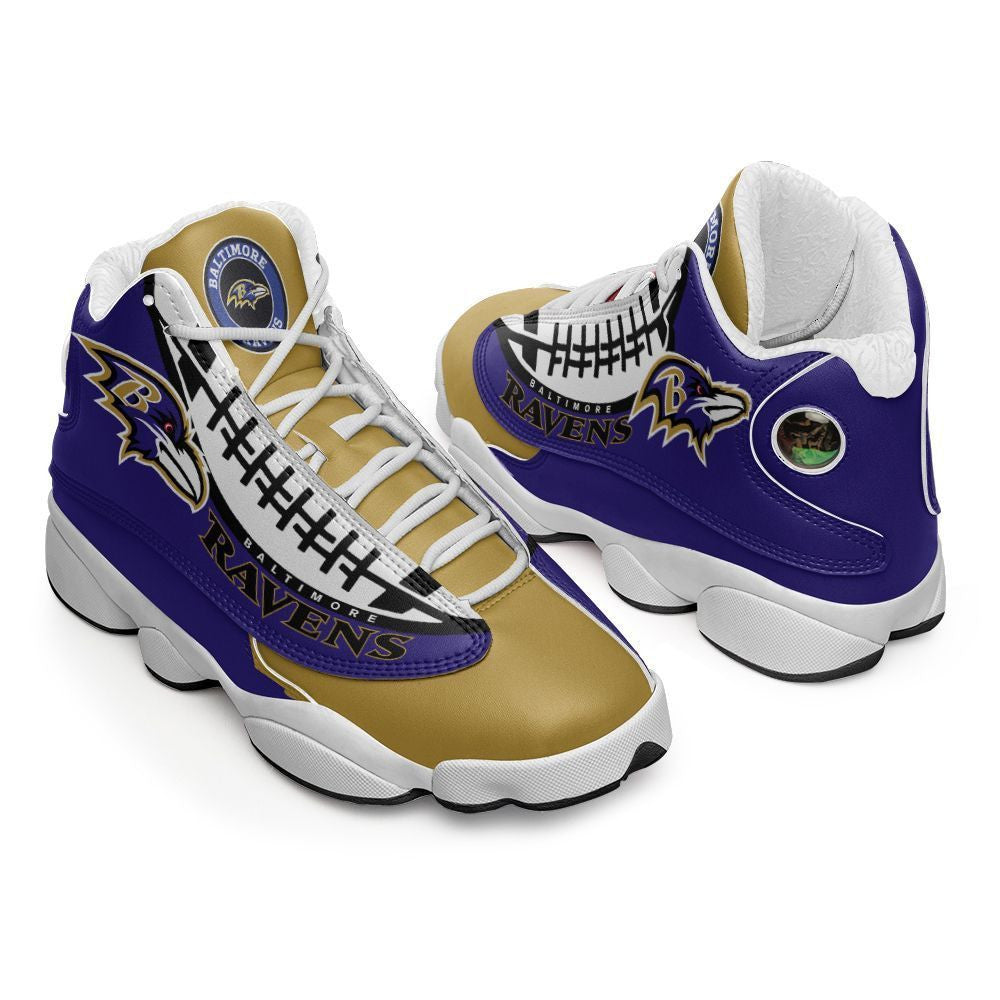Ideafootwear Baltimore Ravens NFL AJ13 Sneakers Shoes For Men And Women