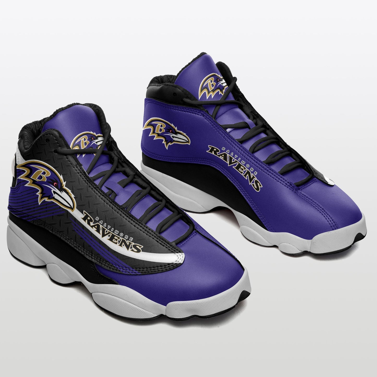 Ideafootwear Baltimore Ravens NFL AJ13 Sneakers Shoes For Men And Women