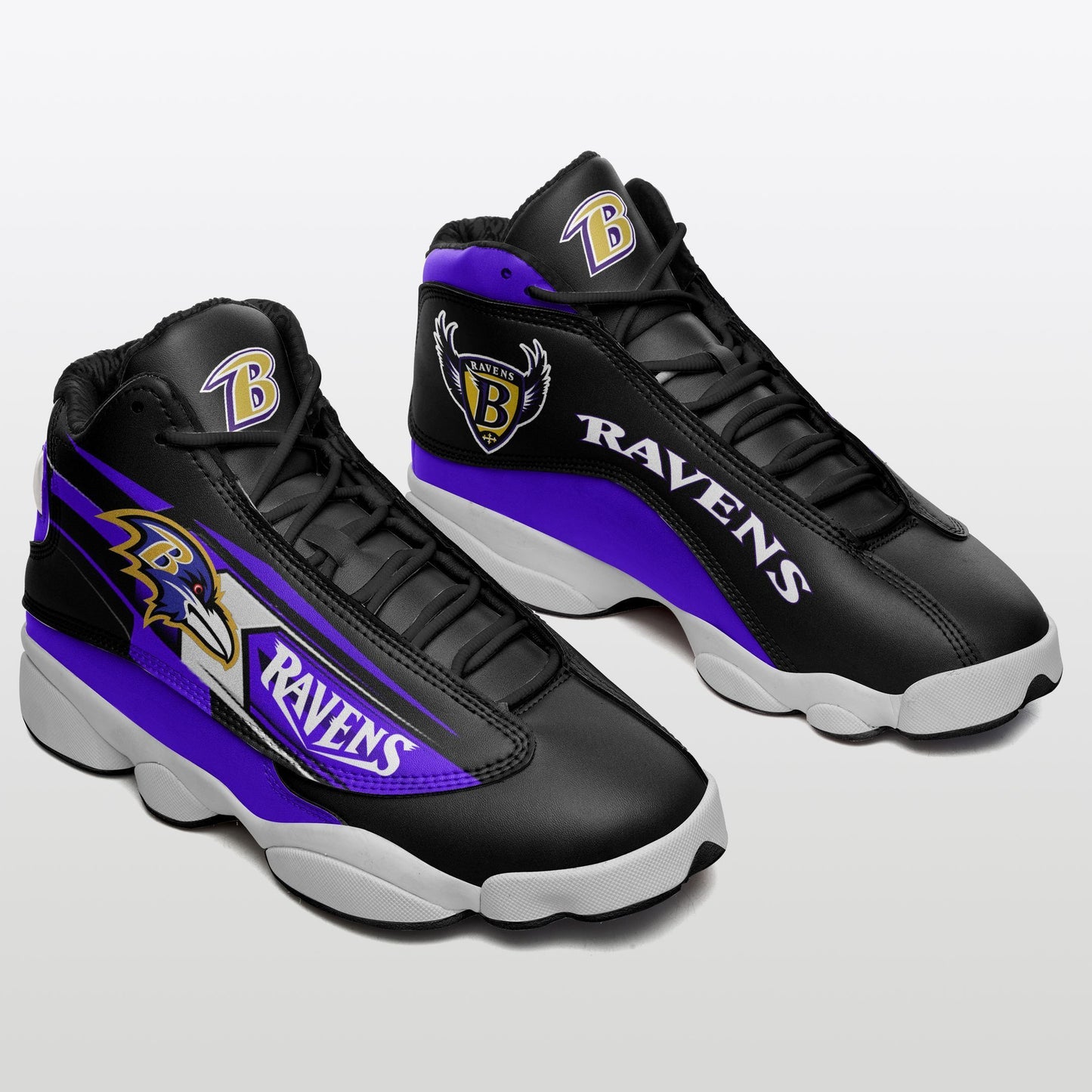 Ideafootwear Baltimore Ravens NFL AJ13 Sneakers Shoes For Men And Women