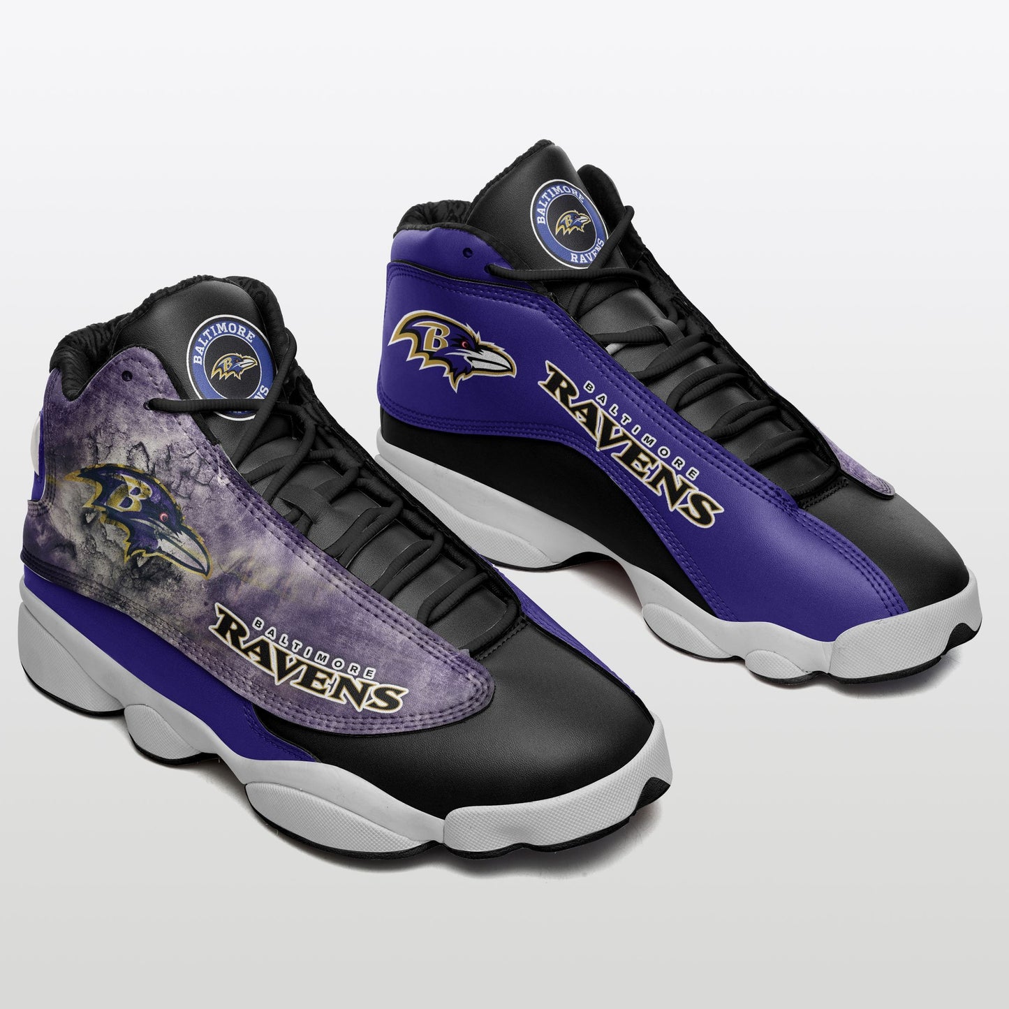 Ideafootwear Baltimore Ravens NFL AJ13 Sneakers Shoes For Men And Women