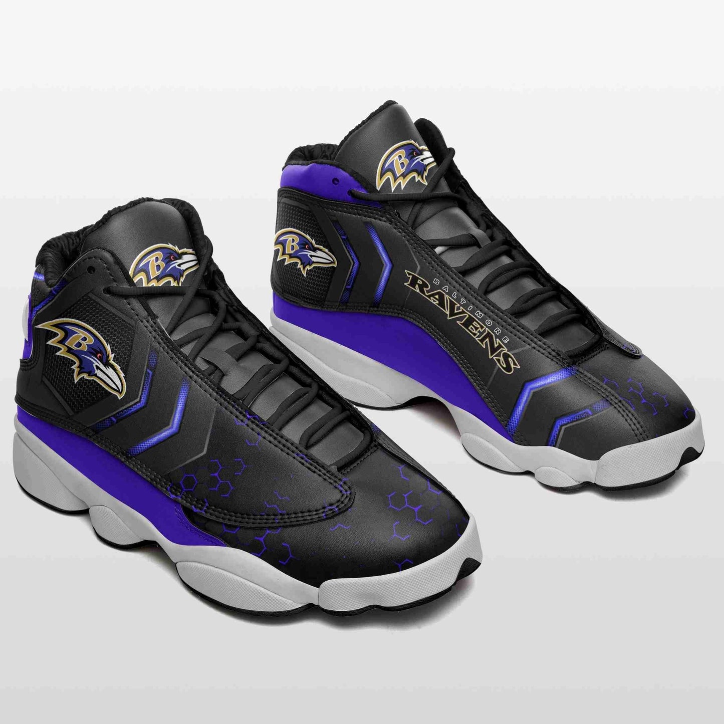 Ideafootwear Baltimore Ravens NFL AJ13 Sneakers Shoes For Men And Women
