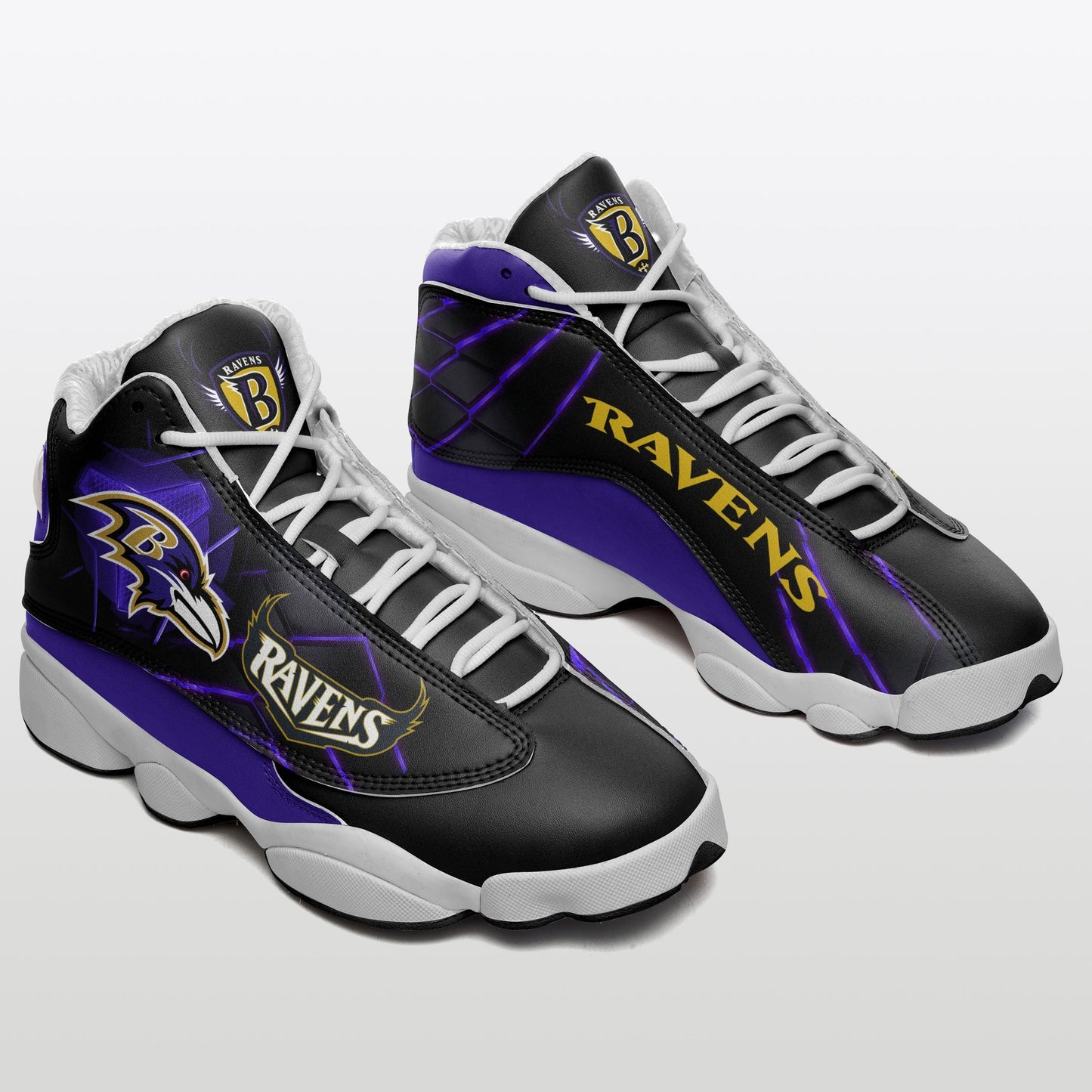 Ideafootwear Baltimore Ravens NFL AJ13 Sneakers Shoes For Men And Women