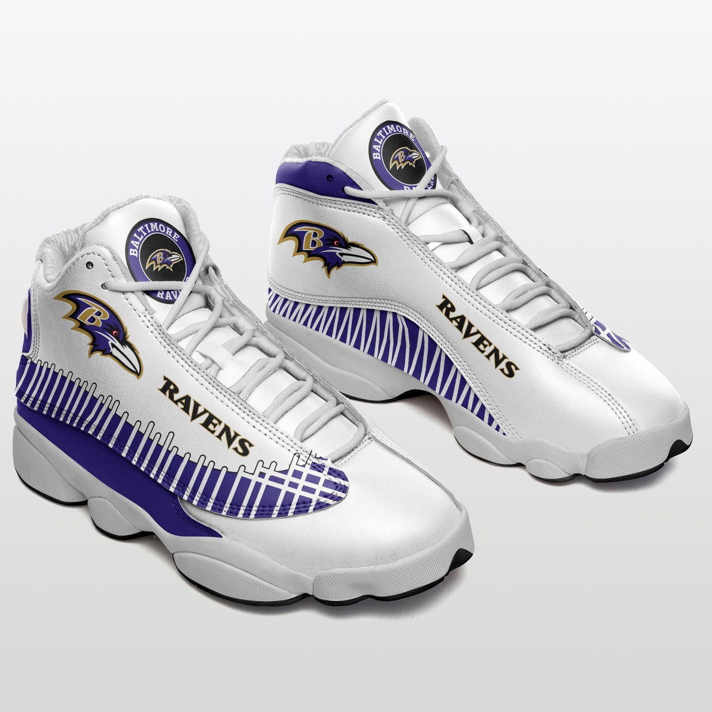 Ideafootwear Baltimore Ravens NFL AJ13 Sneakers Shoes For Men And Women