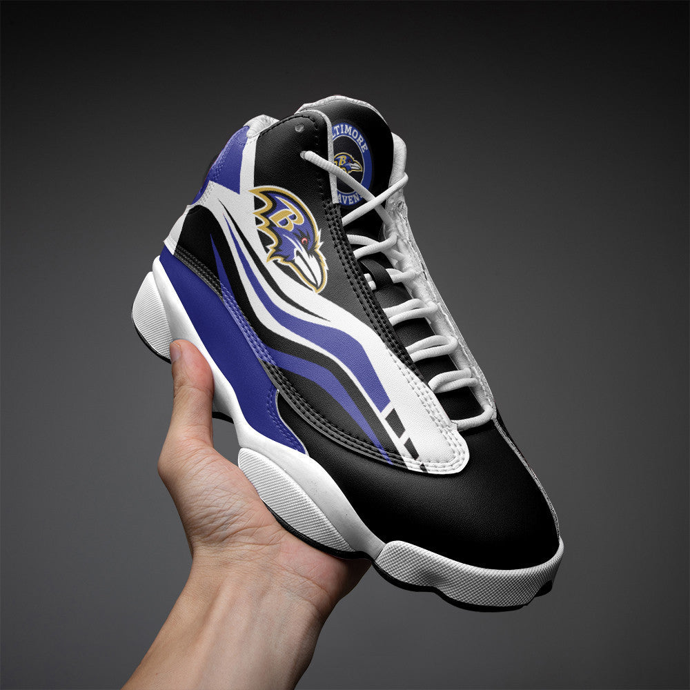 Ideafootwear Baltimore Ravens NFL AJ13 Sneakers Shoes For Men And Women