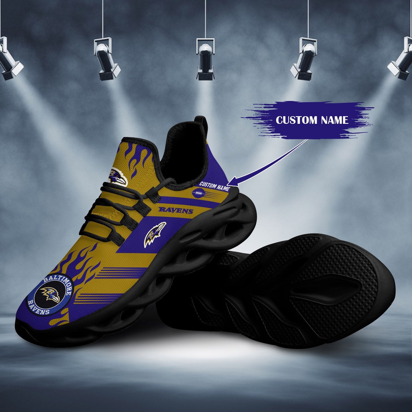Ideafootwear Baltimore Ravens NFL Max Soul Shoes Sneakers For Men And Women