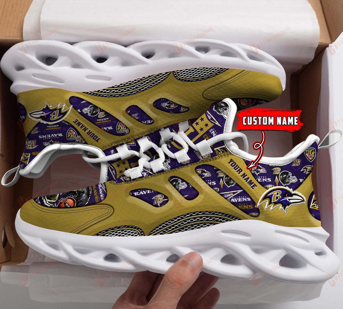 Ideafootwear Baltimore Ravens NFL Max Soul Shoes Sneakers For Men And Women
