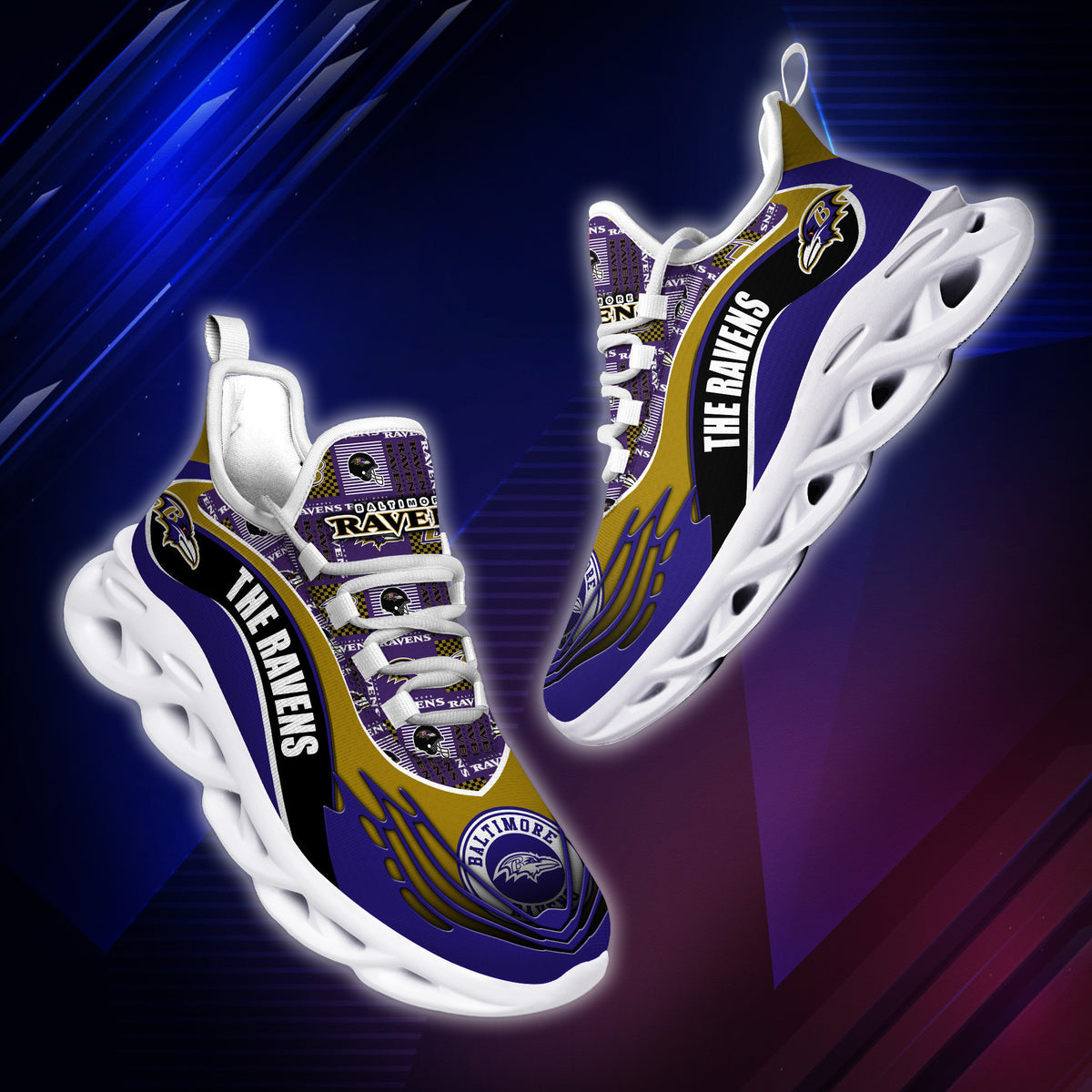 Ideafootwear Baltimore Ravens NFL Max Soul Shoes Sneakers For Men And Women